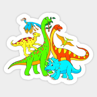Popular Dinos - Colorful Dinosaur Design for Kids Men Women Sticker
